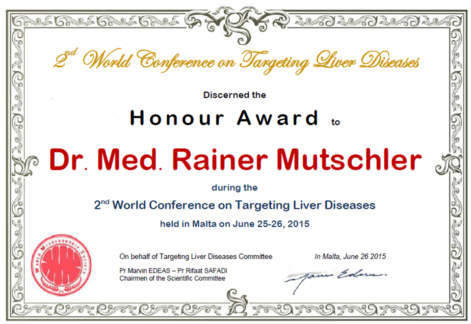 Targeting Liver Diseases Award Dr Mutschler